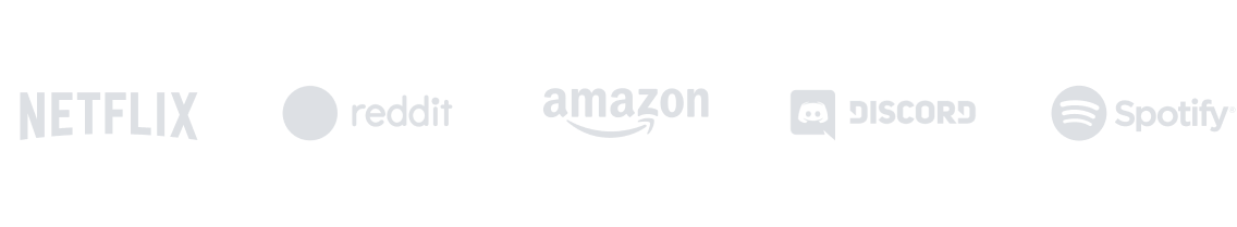 Parceiros: Netflix, Reddit, Amazon, Discord, Spotify